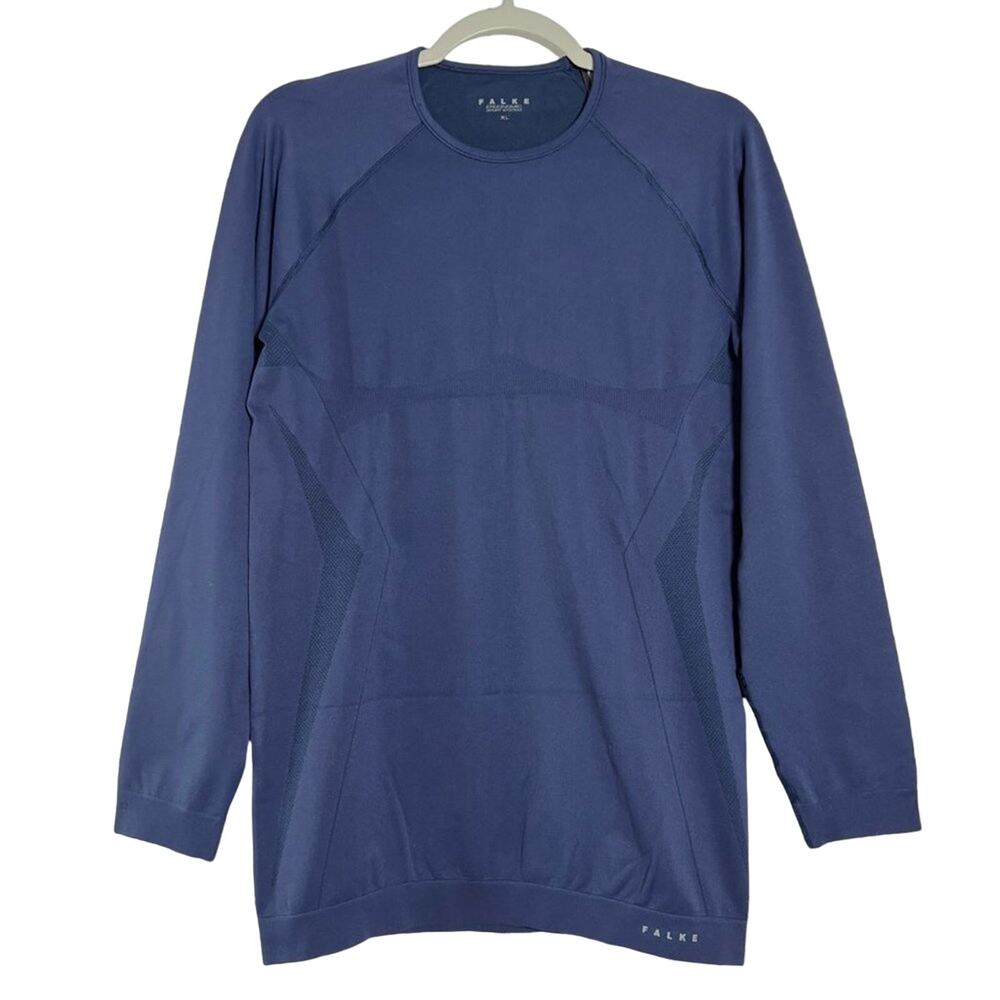 Falke Performance Base Layer Top SIZE XL Navy Thermal Long Sleeve Ski Athletic